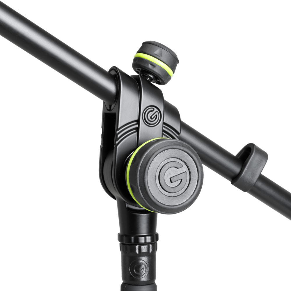 Gravity MS2222B Short Microphone Stand with Round Base & 2 Point Adjusting Tele Boom