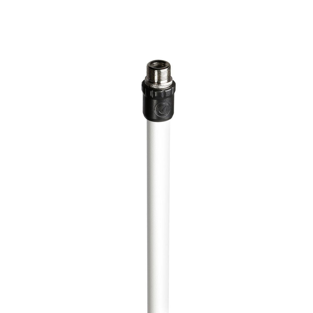 Gravity GMS23W round base microphone stand in white with adjustable height and sturdy construction for studio and stage use.