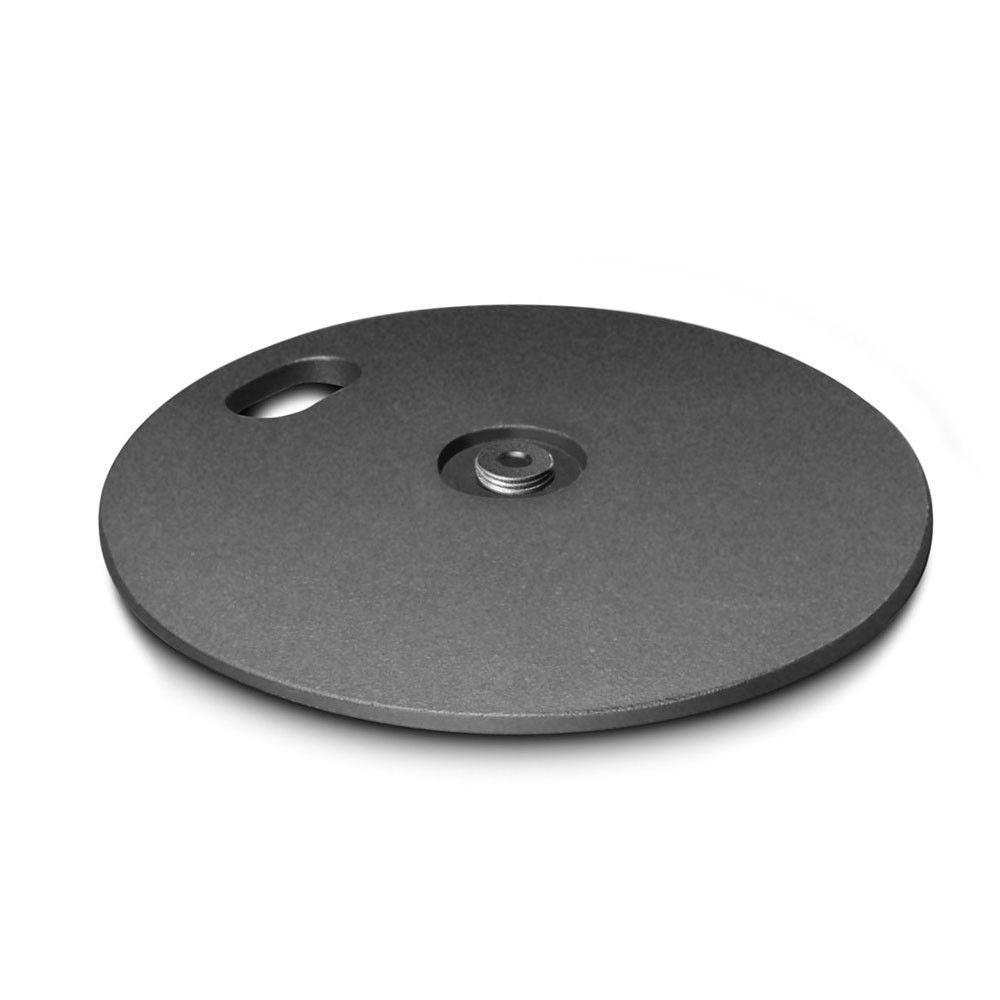 Gravity MS2WP weight plate for round base microphone stands, black metal accessory for stable microphone stand support.
