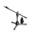 Gravity GMS3122HDB short tripod microphone stand with heavy-duty base, adjustable height, and sturdy metal construction.
