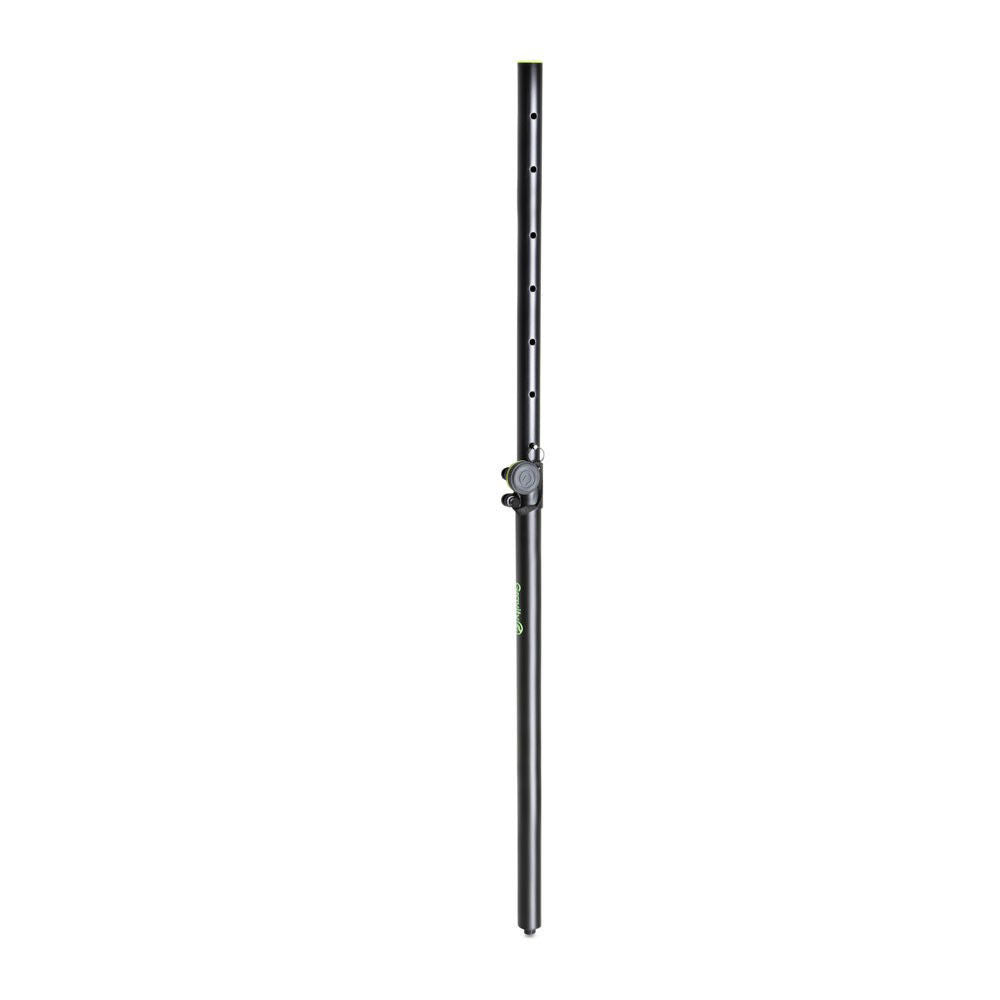 Gravity SP2342B adjustable speaker pole in black, extending up to 1800mm, with 35mm to M20 compatibility for speaker mounting.