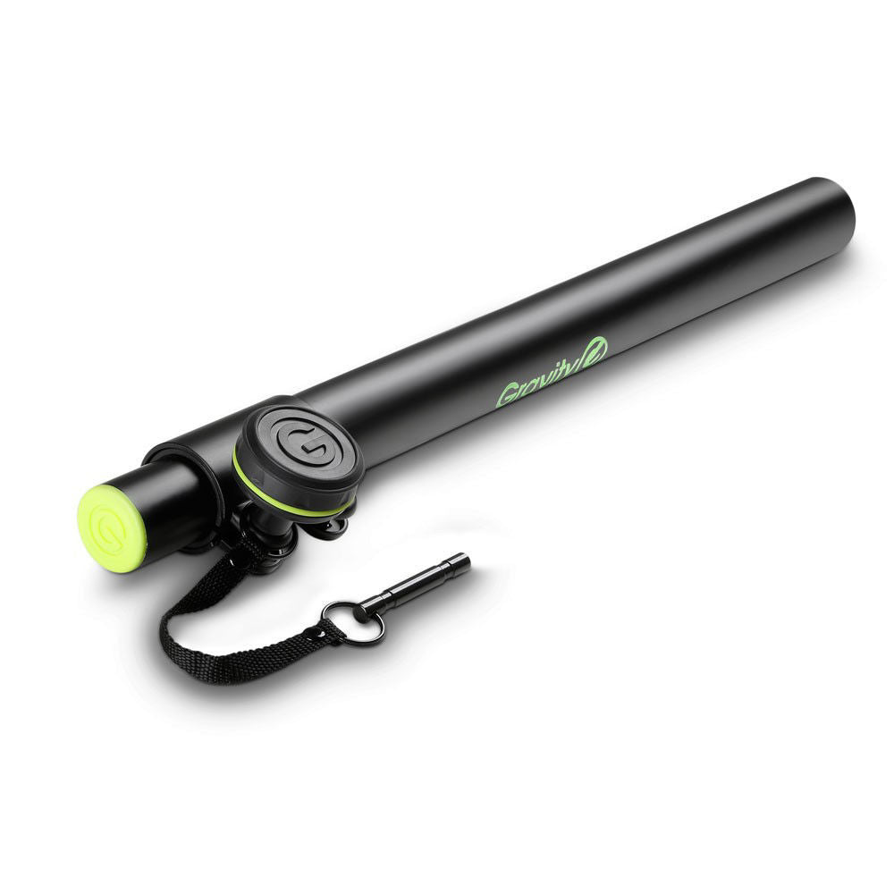 Gravity SP3332TPB adjustable two-part speaker pole with 35 mm diameter, extends up to 1400 mm, for professional audio setups.