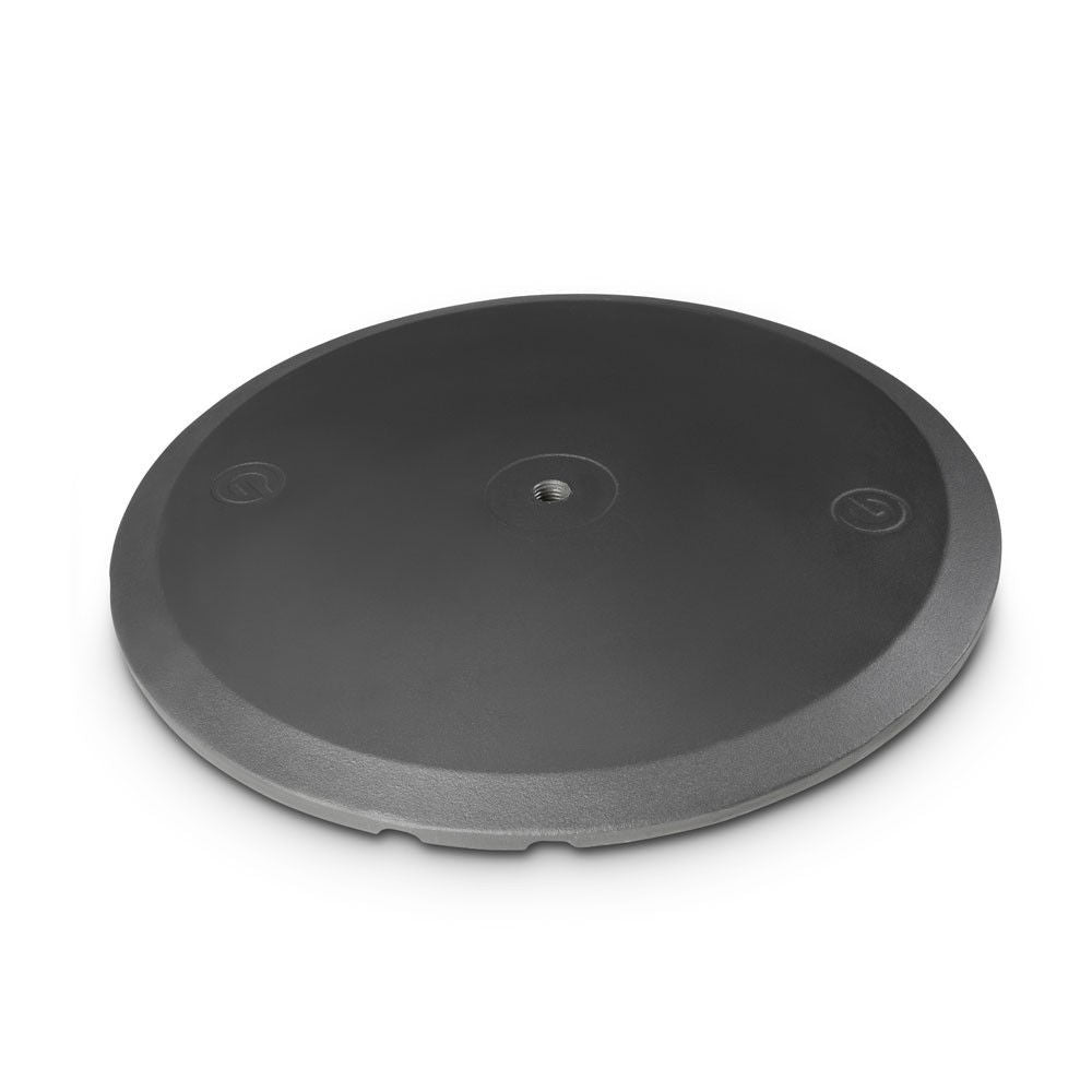 Gravity WB123B round cast iron base for M20 poles, sturdy stand accessory with durable construction for secure mounting.