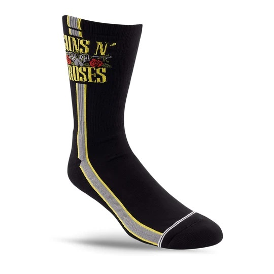 Perris Licensed GNR Side Stripe Large Crew Socks in Black-1 Pair