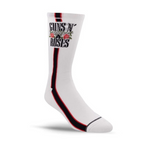 Perris Licensed GNR Side Stripe Large Crew Socks in White-1 Pair