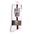 Perris Licensed GNR Side Stripe Large Crew Socks in White-1 Pair