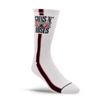 Perris Licensed GNR Side Stripe Large Crew Socks in White-1 Pair