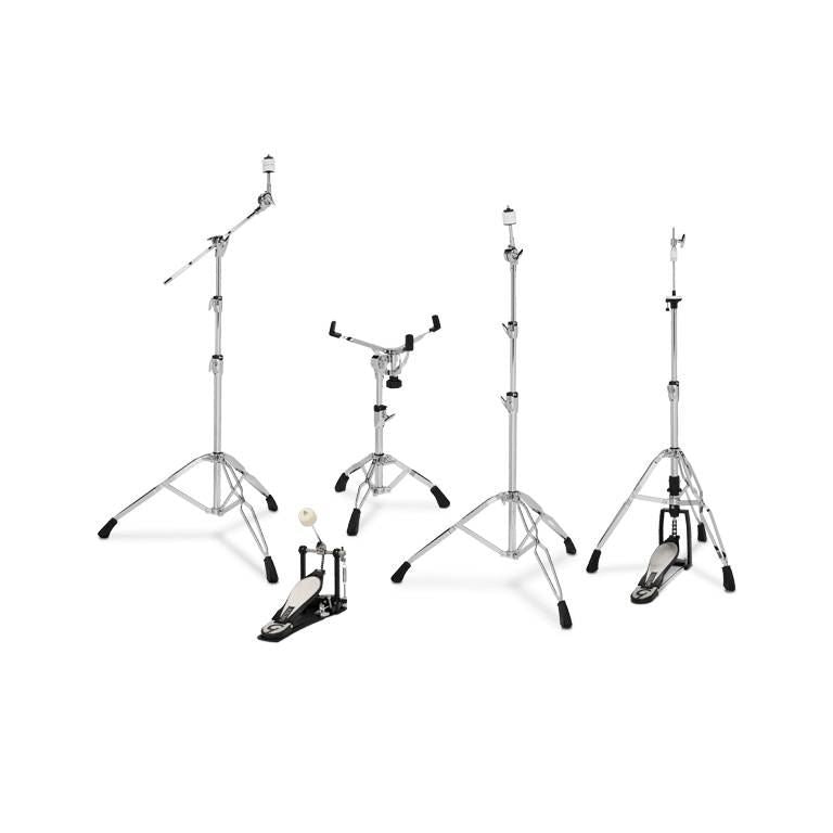 Gretsch G3 hardware pack with drum stands and accessories, includes cymbal stands, snare stand, and hardware components for drums.