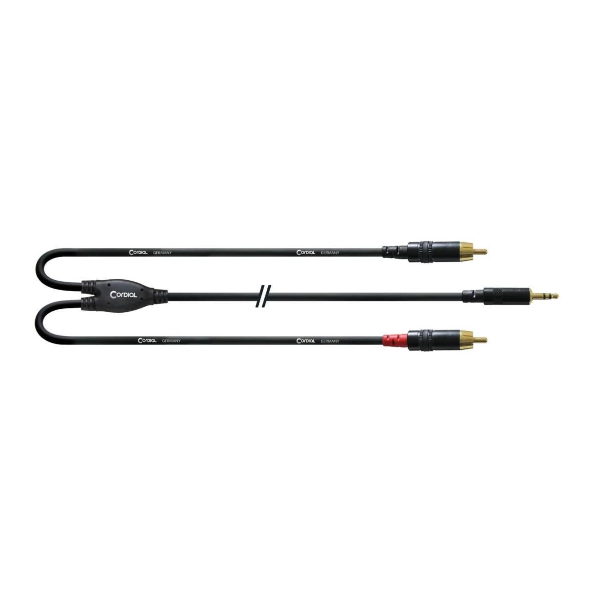 Cordial Y-Adapter Cable 3.5mm TRS Plug - 2x RCA Plugs - 1.5 meter