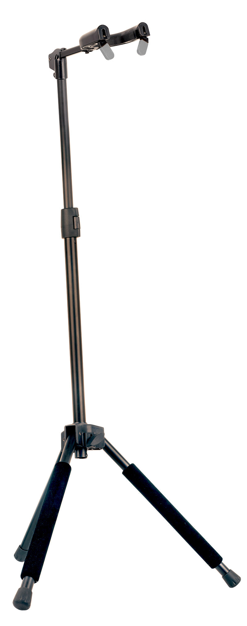 Xtreme Xtreme Pro Locking Guitar Stand holding an electric guitar with padded support and adjustable arms for secure display.