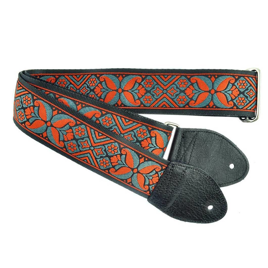 Souldier USA Madrid Guitar Strap Orange/Charcoal on Black