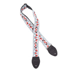 Souldier USA Guitar Strap 2in - Lovebirds RD/BK Birds CH Vine on GY Background