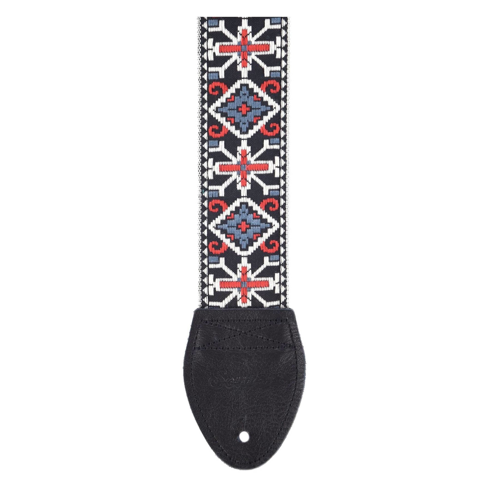 Souldier USA Guitar Strap 2in - San Quentin Cash LB/WH/RD on BK Background
