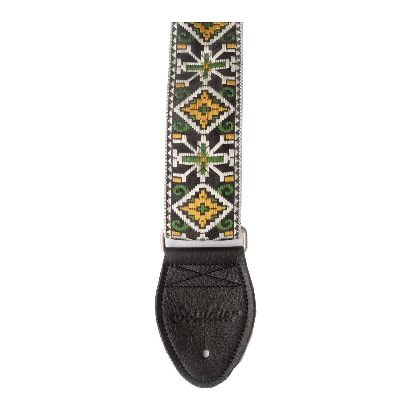 Souldier USA Guitar Strap 2in - San Quentin Cash GD/ WH/ OD on BK Background