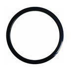 Black Gibraltar 4-inch bass drum port hole protector with durable finish, designed for professional drum setups.