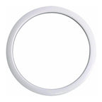 White Gibraltar 6-inch bass drum port hole protector, GMI drum accessory for sound control and protection, shown on drum.