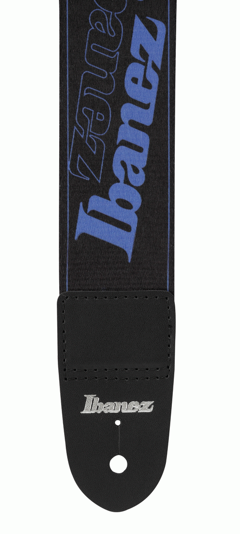 Ibanez GSD50 blue guitar strap with adjustable length and padded comfort, designed for electric guitar or bass.
