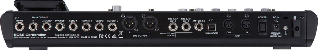 BOSS GT-1000 guitar amp and multi-effects processor with digital display and control knobs for versatile sound shaping.