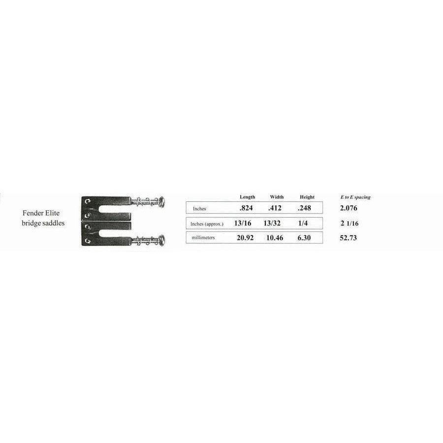Graph Tech Fender Elite 3L and 3R guitar parts, showing the high-quality nut and saddle components for electric guitars.