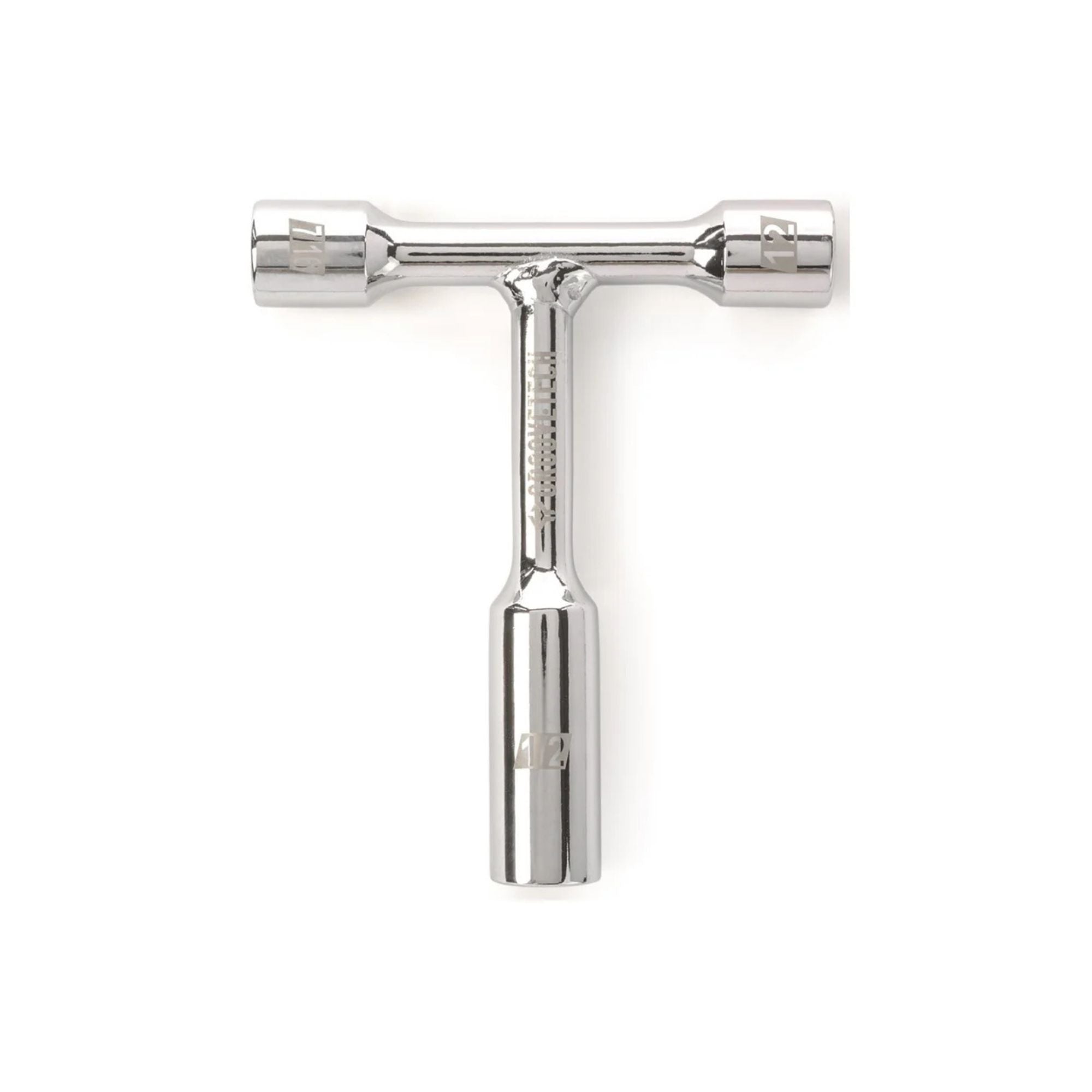 Groovetech Jack and Pot Wrench for guitar accessories, showing a versatile tool with a black handle and metal parts for tuning and adjustments.