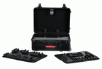 GATOR TSA utility case with black exterior, handle, and secure latches designed for safe travel and storage of equipment.