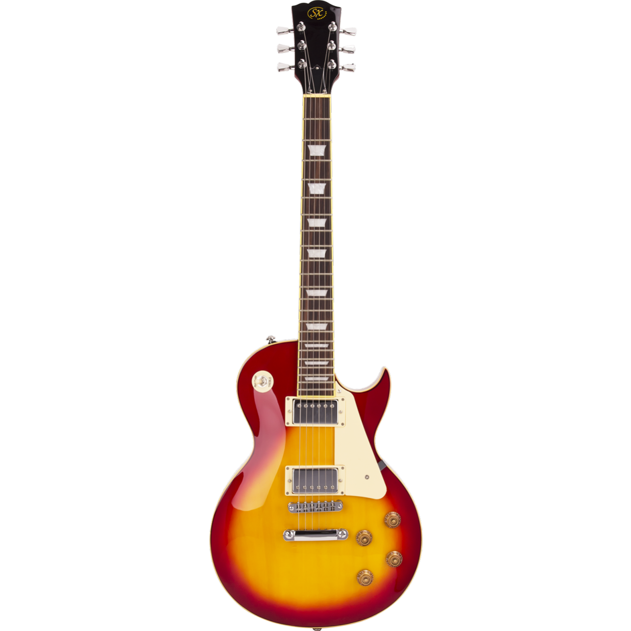 SX Les Paul Style Electric Guitar Pack with Gig Bag - Cherry Sunburst