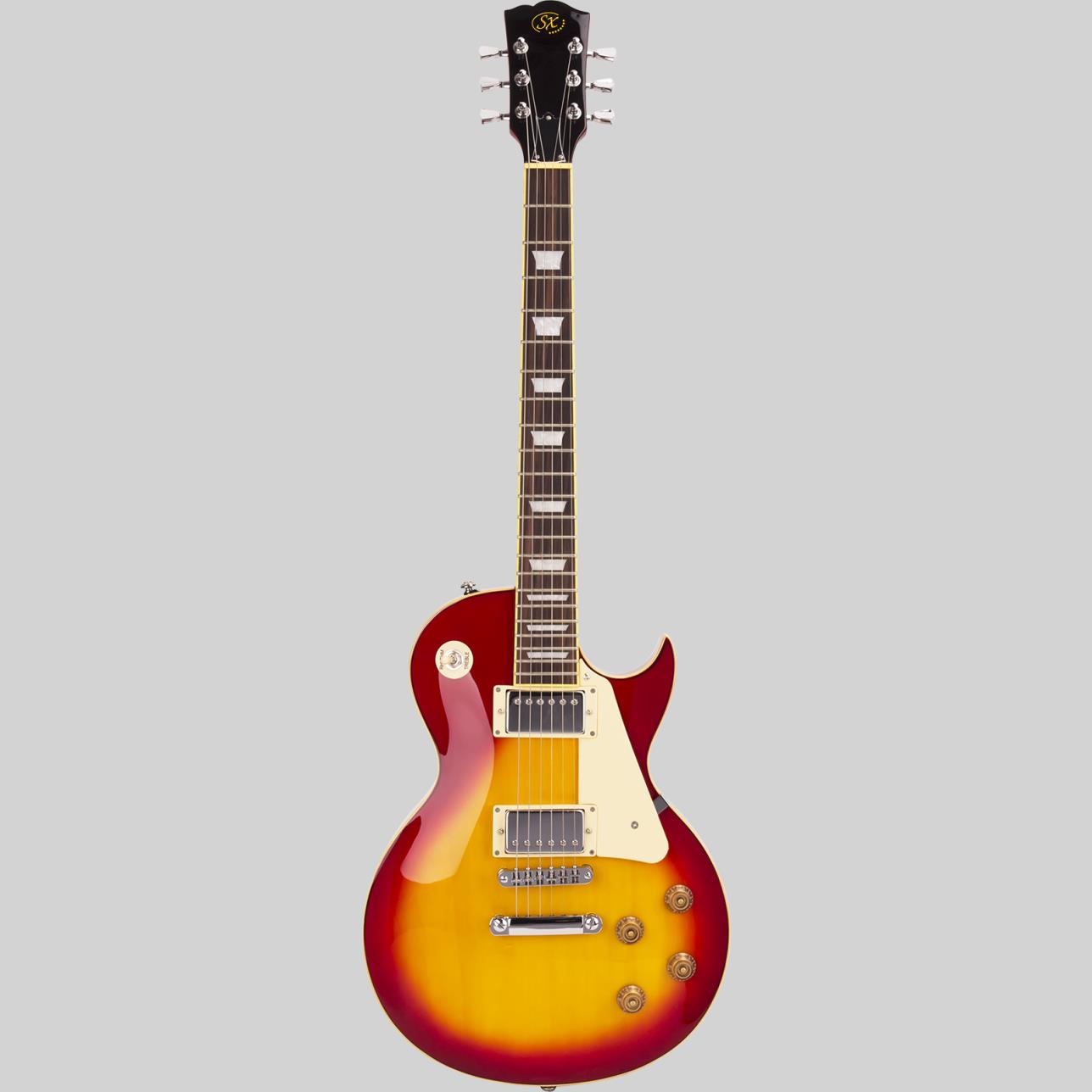 SX Les Paul Style Electric Guitar Pack with Gig Bag in Cherry Sunburst - B-STOCK