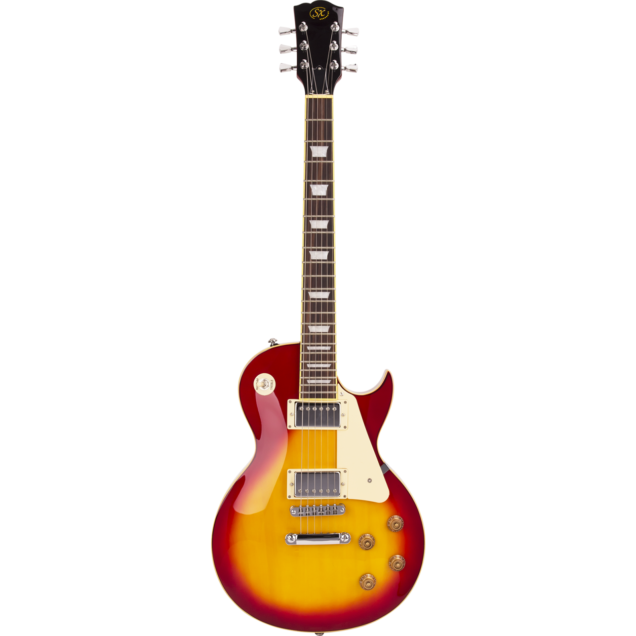 SX Les Paul Style Electric Guitar Pack with Gig Bag - Cherry Sunburst