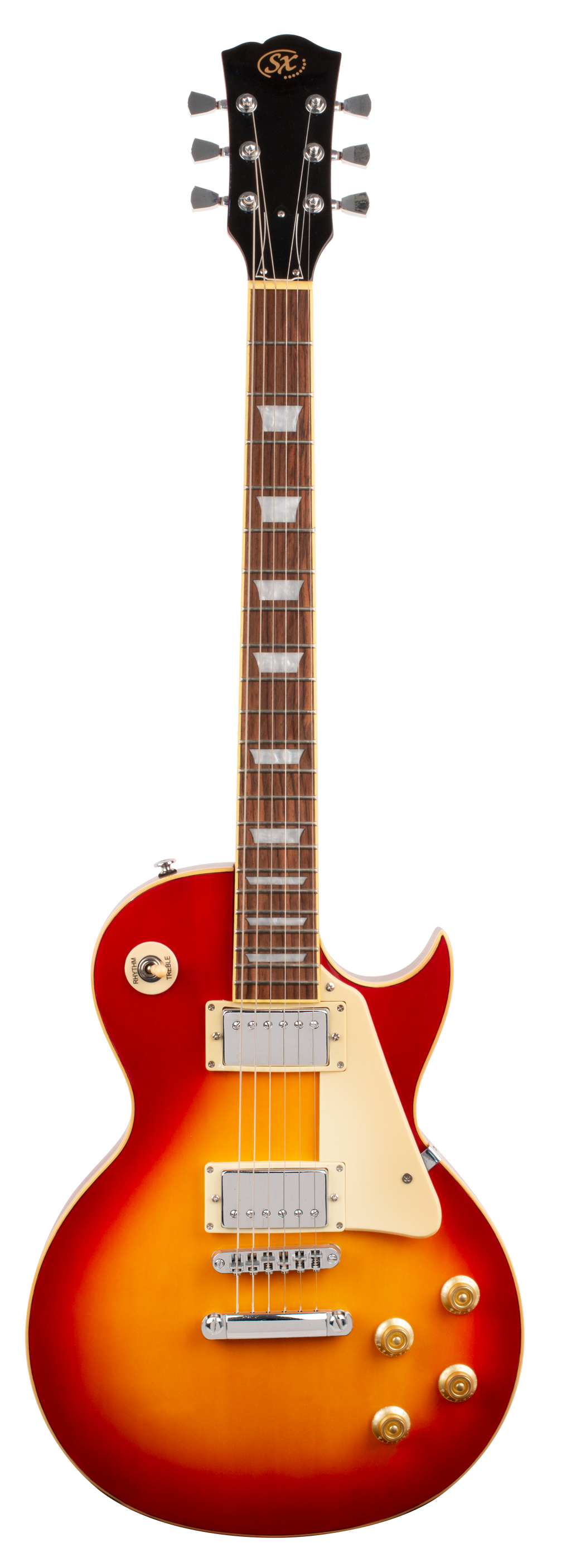 SX Les Paul Style Electric Guitar Pack with Gig Bag - Cherry Sunburst