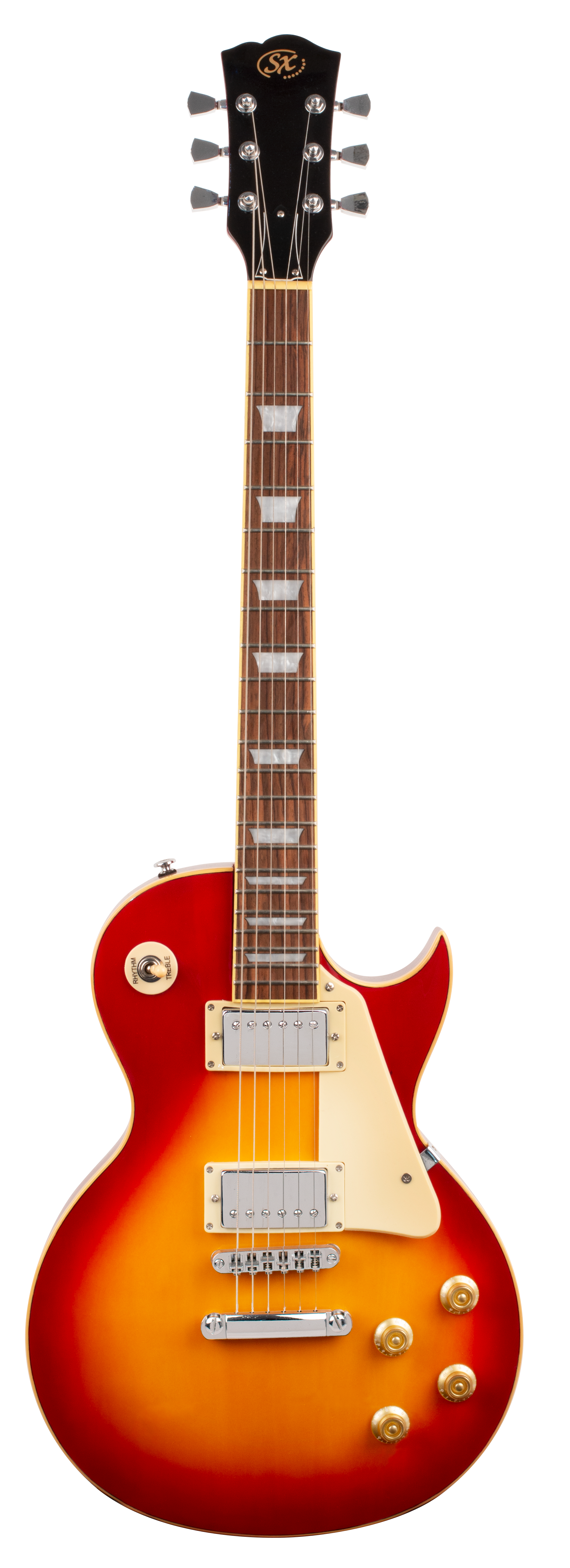 SX Les Paul Style Electric Guitar Pack with Gig Bag - Cherry Sunburst