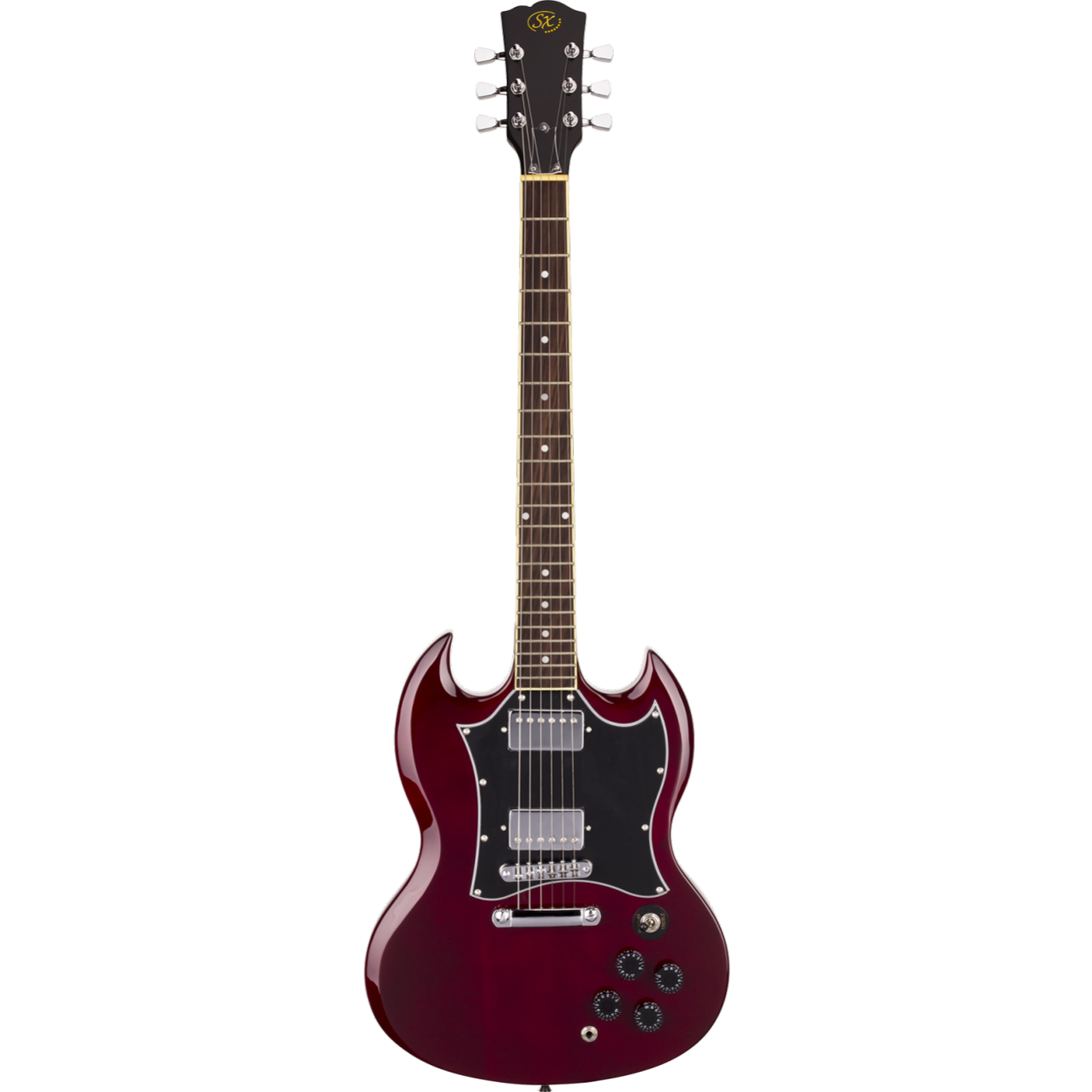SX SG Style Electric Guitar Pack with Bag in Transparent Wine Red