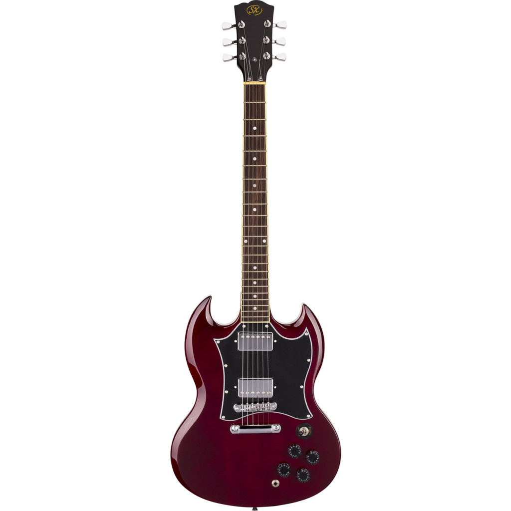 SX SG Style Electric Guitar Pack with Bag in Transparent Wine Red