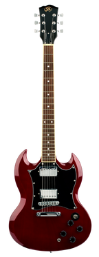 SX SG Style Electric Guitar Pack with Bag in Transparent Wine Red