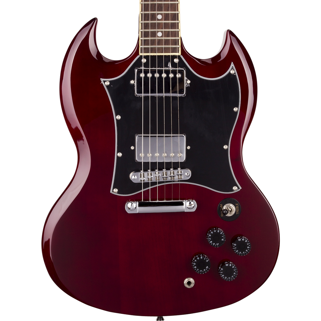SX SG Style Electric Guitar Pack with Bag in Transparent Wine Red
