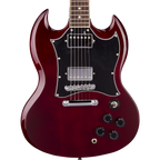 SX SG Style Electric Guitar Pack with Bag in Transparent Wine Red