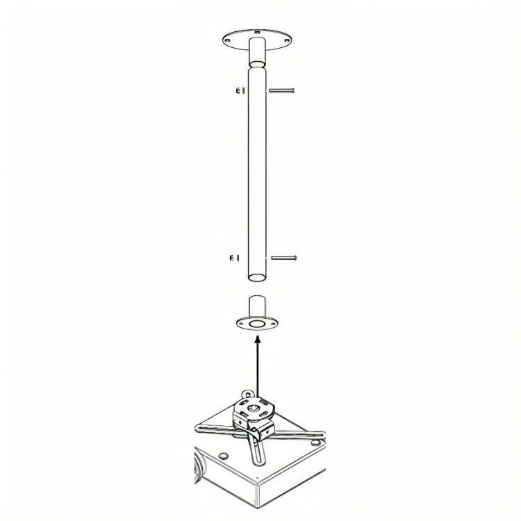 Grandview Extension Pole for Direct to Ceiling Projector Mount - White