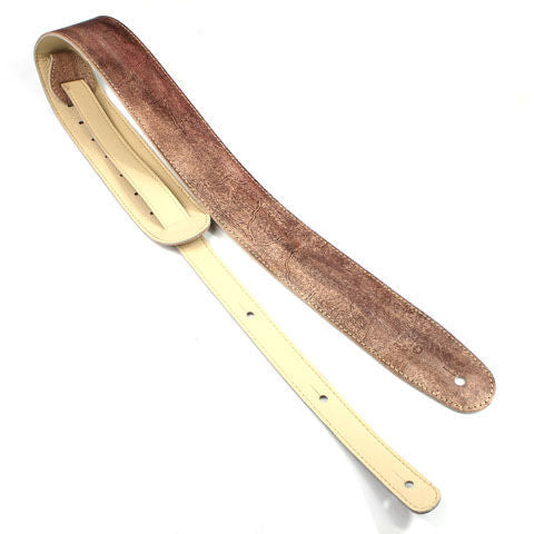 DSL Straps Exotic Series Hand Dyed Leather Guitar Strap 2.5in - Hand Dyed Brown