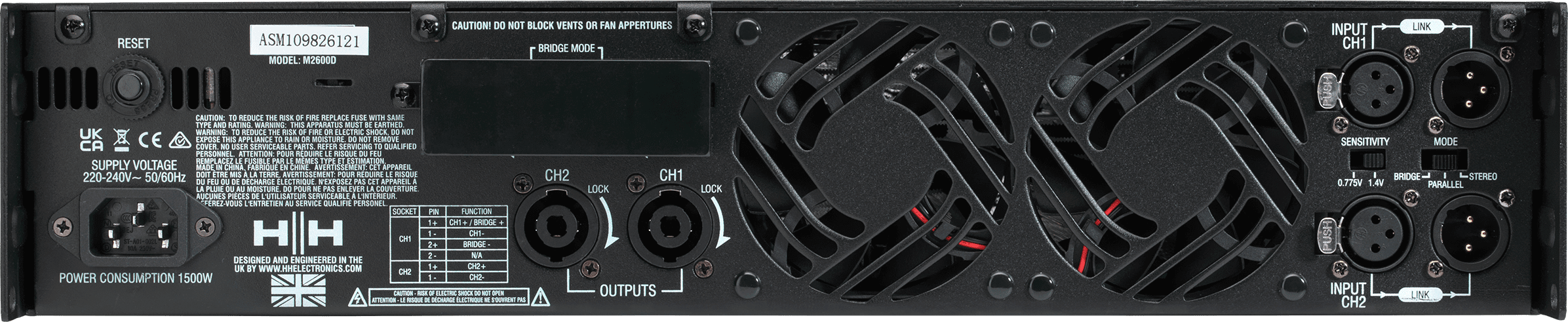 HH M-2600D Power Amplifier - 2x 2600W