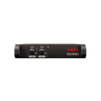 Black HH MZ-140DX 2x140W install zone power amplifier with USB-C DSP, 70v/100v, 4/8 ohm, compact 1U rack mount