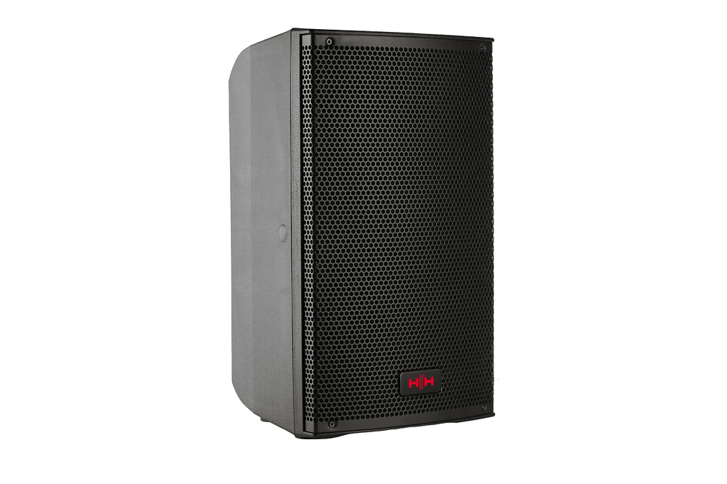 HH TRE-1001 10-inch powered speaker with 1400W output, featuring a sleek design and professional audio equipment for live sound.