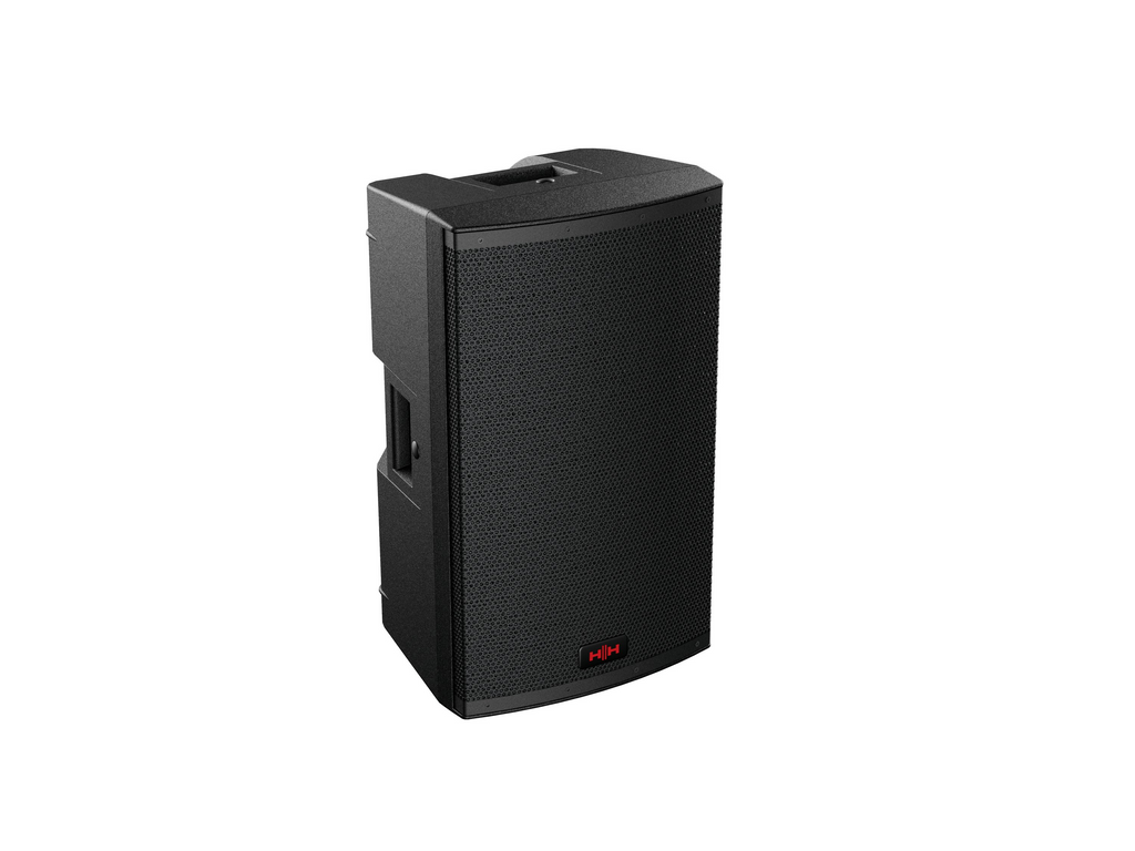 HH TRE-1201 12-inch powered active speaker with 1400W output, featuring a black enclosure and control panel on the top.