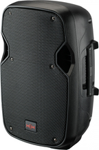HH Vector VRE-8AG2 8-inch active powered speaker with Bluetooth, 300W output, featuring a sleek black design and control panel.