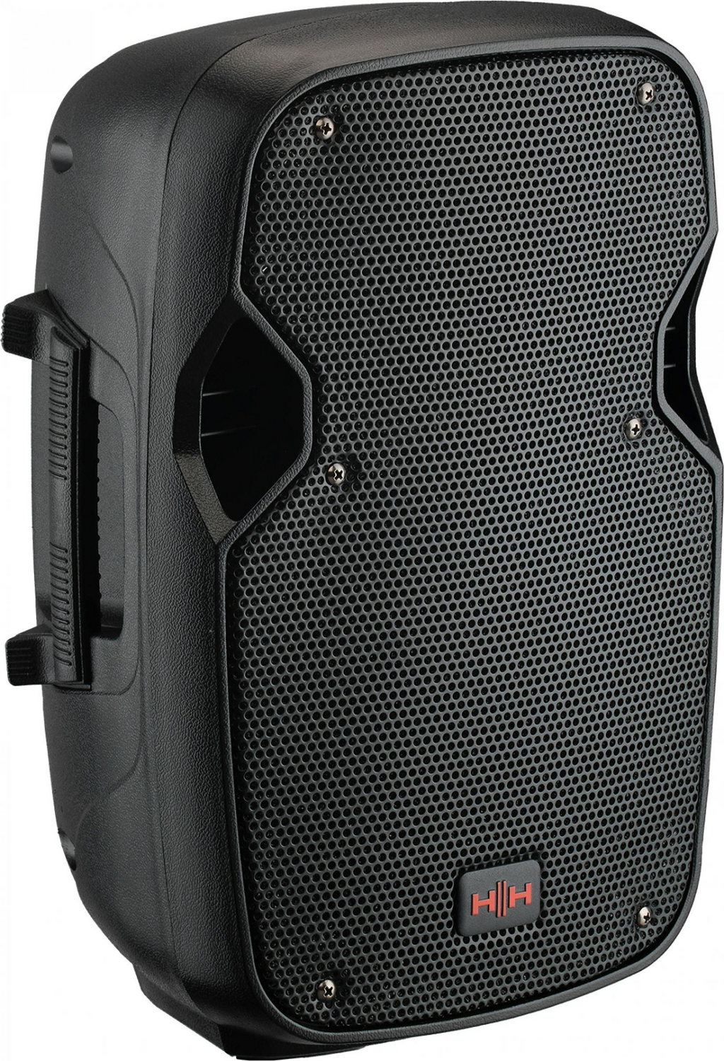 HH Vector VRE-8AG2 8-inch powered speaker with Bluetooth and 300W output, showing a sleek black speaker with control panel.