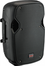 HH Vector VRE-8AG2 8-inch powered speaker with Bluetooth and 300W output, showing a sleek black speaker with control panel.