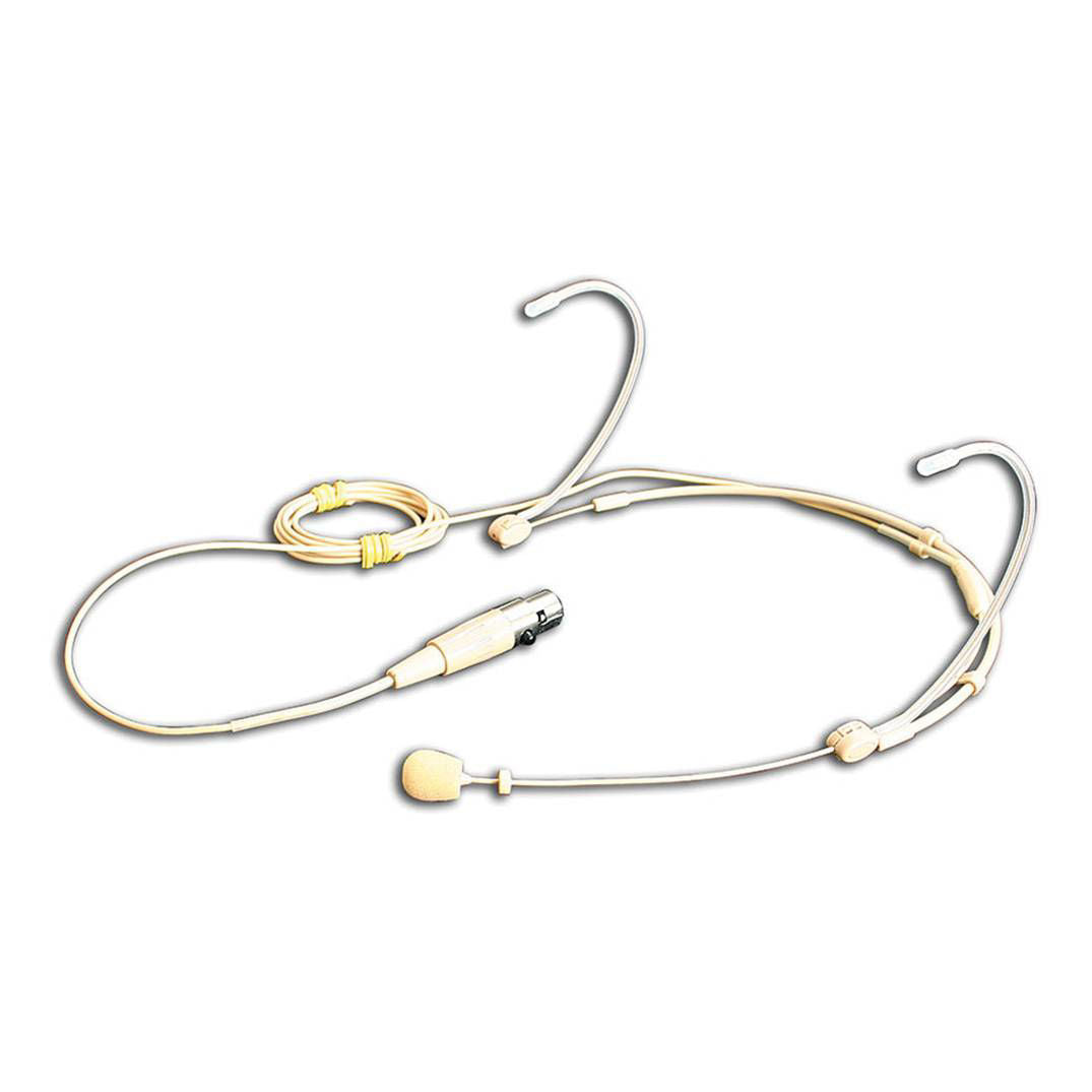 Parallel Audio Slimline omni Headset mic - Wired to suit Sennheiser. - with case - Beige