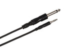 Hosa CMP-103 3.5mm TRS to 1/4" TS mono interconnect cable, 3ft, used for connecting audio devices and PA systems.