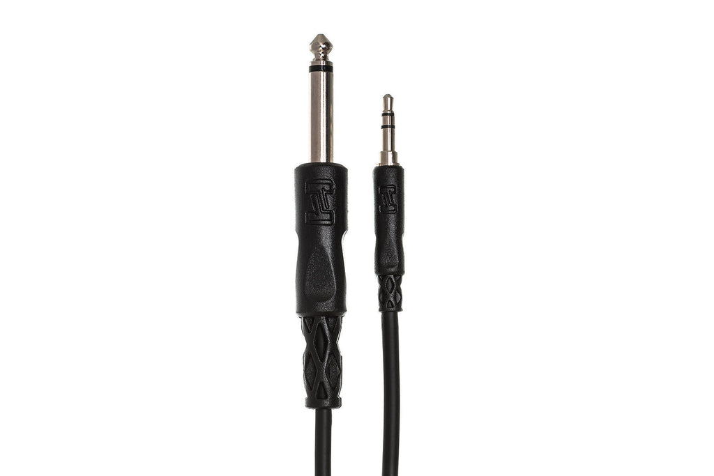 Hosa CMP110 10 ft 3.5 mm TRS to 1/4 inch TS mono audio interconnect cable for PA and studio use
