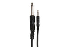 Hosa CMP303 3.5mm TS to 1/4 inch TS mono interconnect cable, 3 ft, showing the cable with connectors for audio equipment.