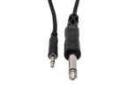 Hosa CMP303 3.5 mm TS to 1/4 inch TS mono interconnect cable, 3 feet long, used for audio connections in PA systems.