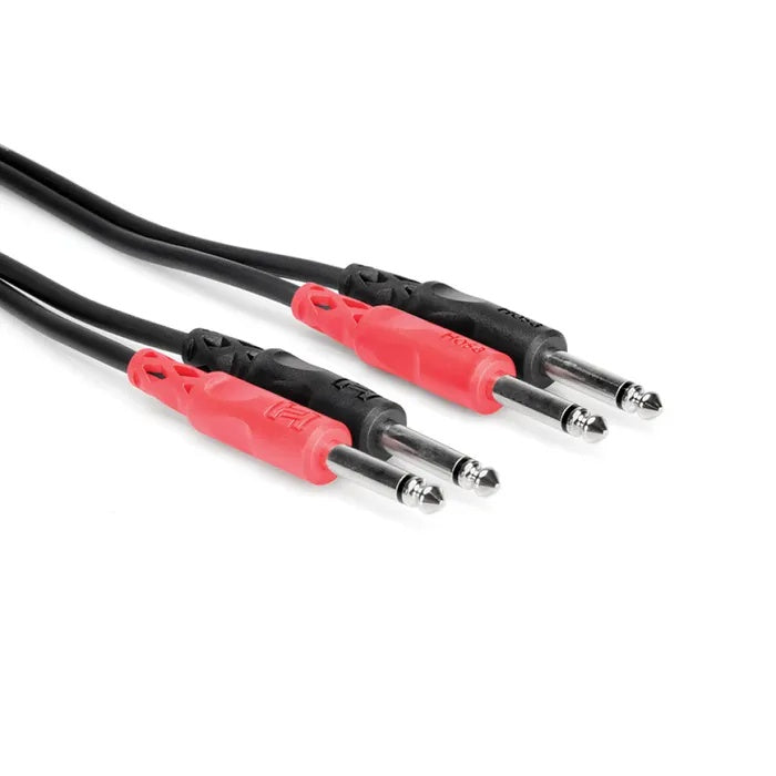 Hosa CPP-203 dual 1/4 inch to dual 1/4 inch audio cable, 3 meters long, for professional PA and audio connections.